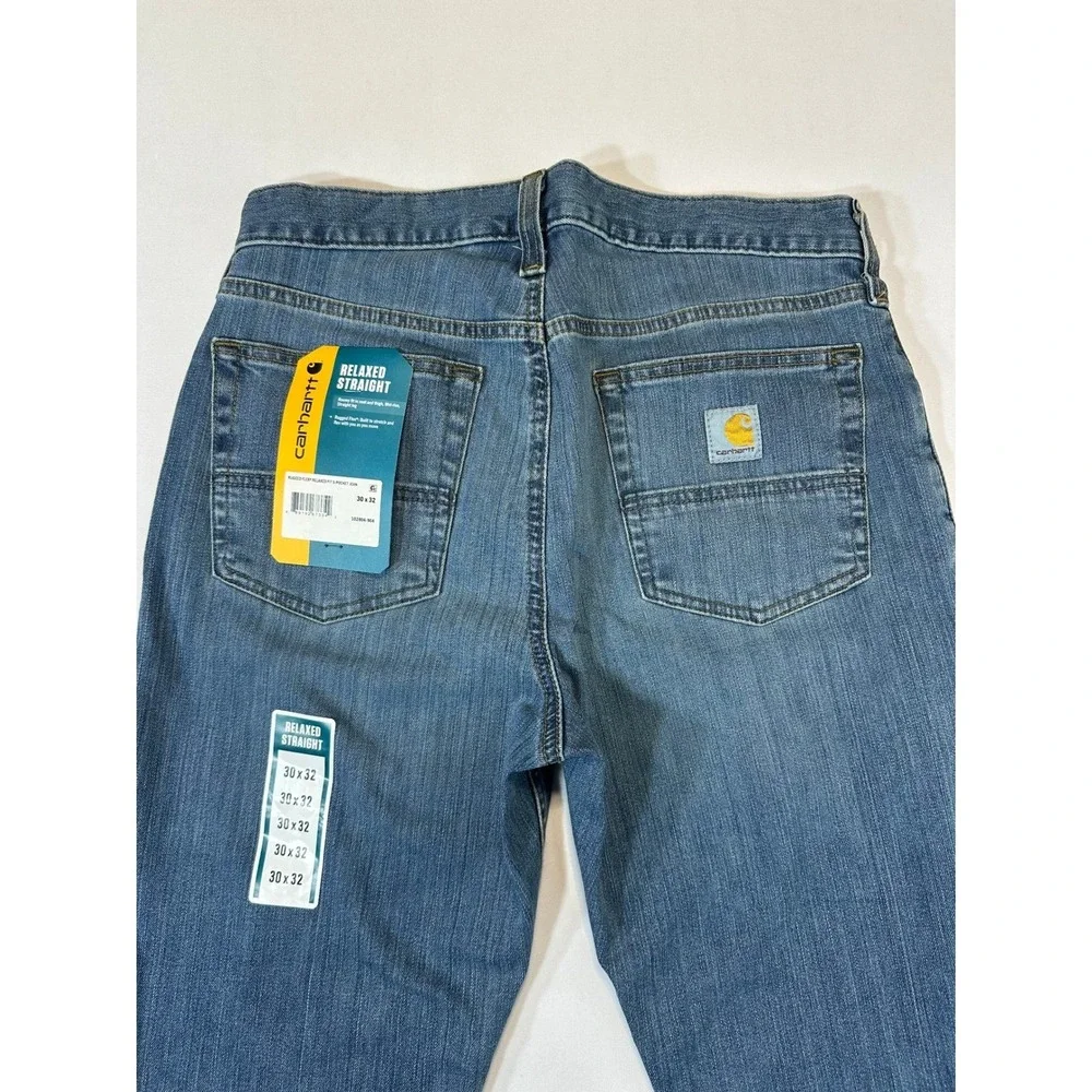 Carhartt Mens Rugged Flex Straight Jeans 102804 NWT 30x32 Blue BD2804-M
